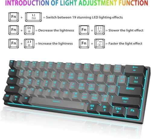 Механична клавиатура Snpurdiri 60 Percent Machanical Keyboard Red Switches