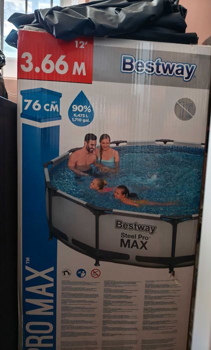 Сглобяем басейн Bestway Steel Pro MAX (3.66м x 76см) + ПОМПА и ПОКРИВАЛО