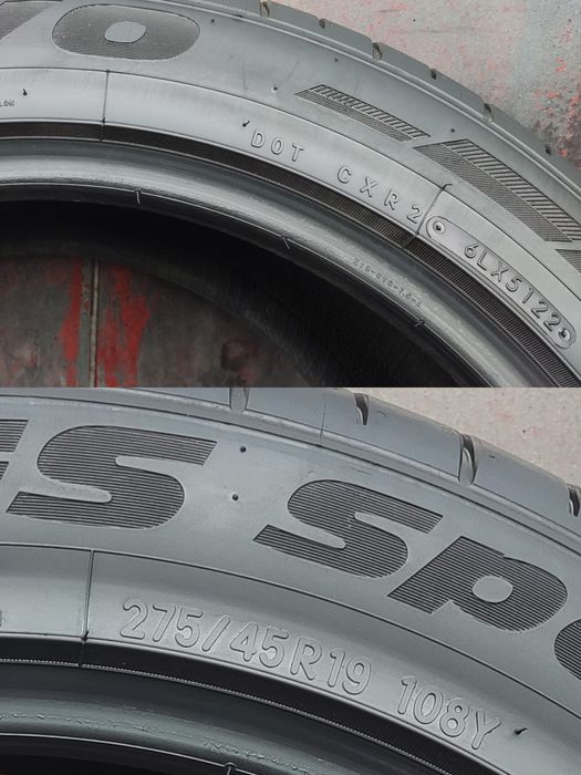 2бр. летни гуми 275/45/19 TOYO Proxes Sport, SUV
dot22
8mm
Добро състо