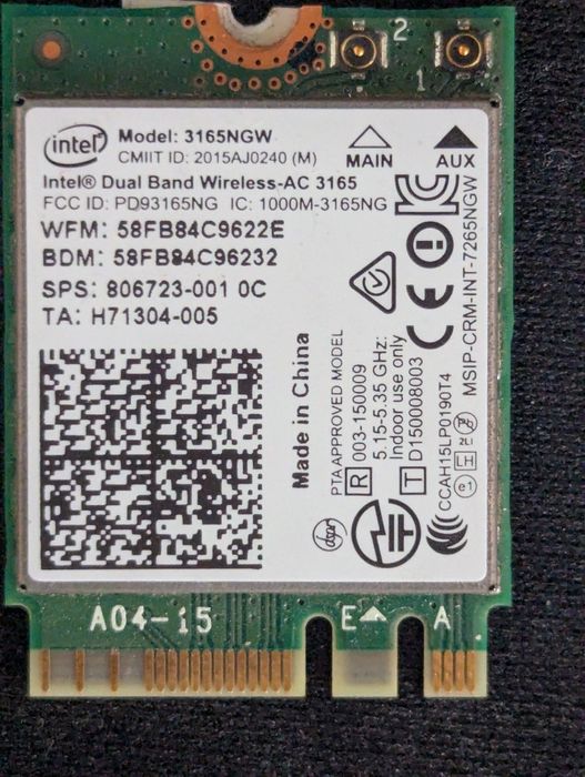 m2 wifi/bluetooth адаптер