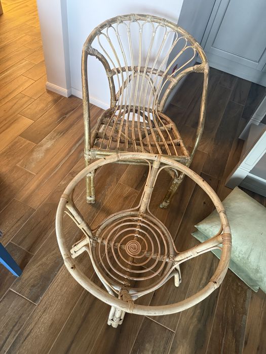 Градинска Мебел  Ратан 2 х стола и масичка със стъкло