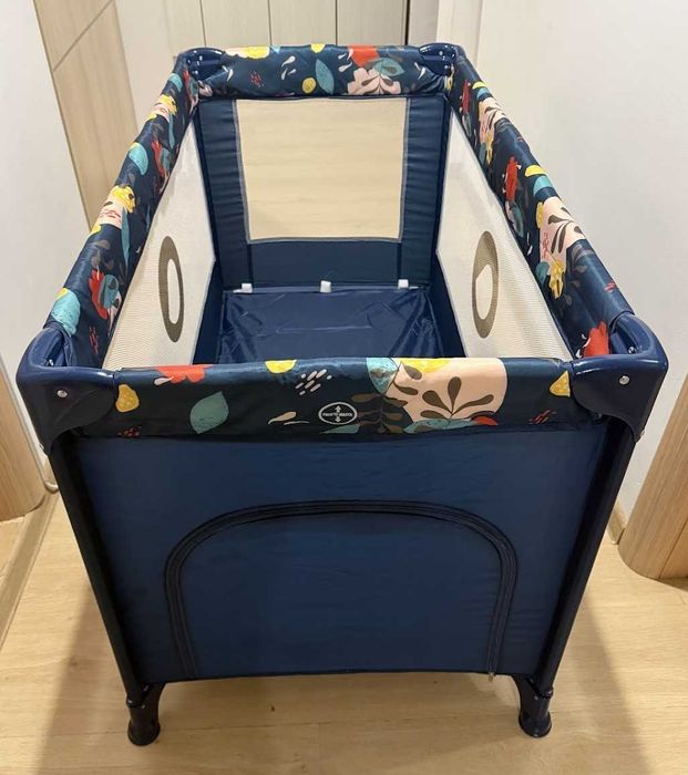 Vand Patut pliant cu fermoar 2 roti 120x60 cm albastru stare perfecta