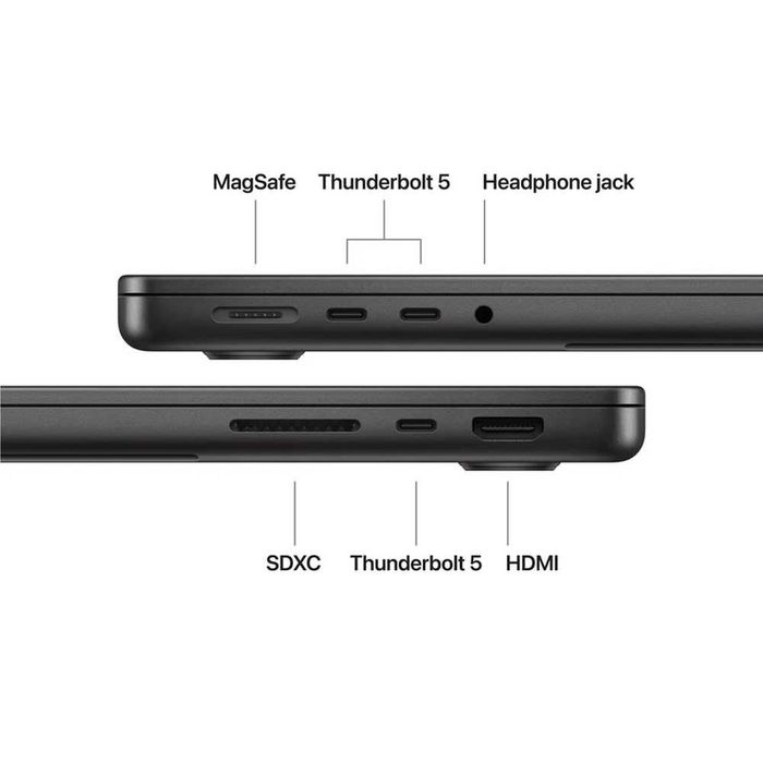 Лаптоп, Apple 14-inch MacBook Pro: Apple M5 Max chip with 18-core CPU and 32-core GPU, 36GB, 2TB SSD - Space Black