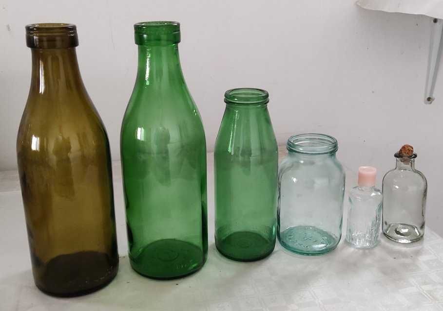 Colecție sticle borcane vechi anii 70 80 lapte iaurt conserve
