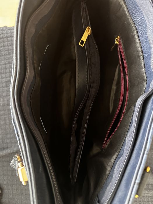 Дамска чанта, тъмно синя, голяма