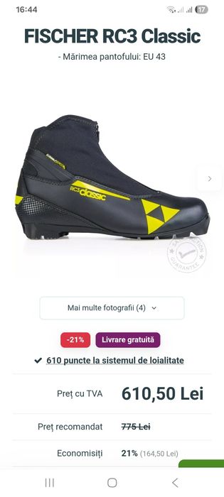 Ghete ski fond fischer rc3 clasic