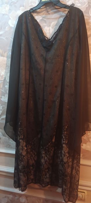 Платье вечерняя, турецкая, чёрно золотистая, 44 размер