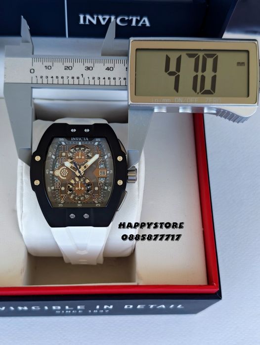 INVICTA Racing Strada Black/White 47 mm, Инвикта нов мъжки часовник
