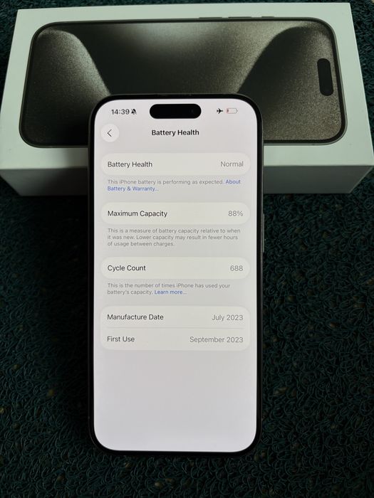 Iphone 15 pro 128GB Natural Titanium перфектен