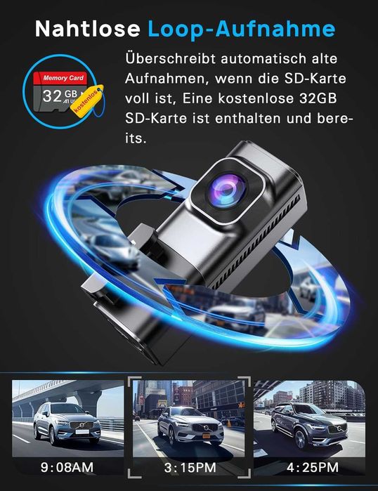Camera auto Dash Cam față-spate 4K + 1080P, navycrest 5GHz WiFi Dash Cam Camera de bord