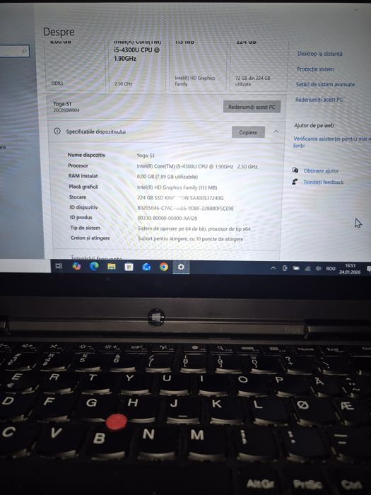Vand Laptop Yoga  S1
