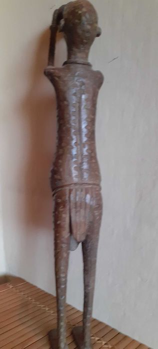 Statuetă africană antropomorfă, 46 cm, bronz masiv,  2,7 kg, Burkina Faso