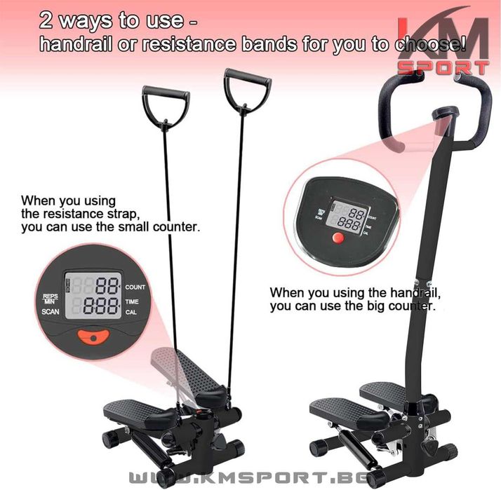 Нов степер с дръжки и ластици  2год гаранция