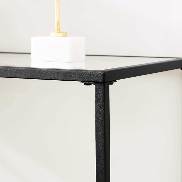 Consola cu blat din sticla securizata, 100 × 35 × 80 cm, negru