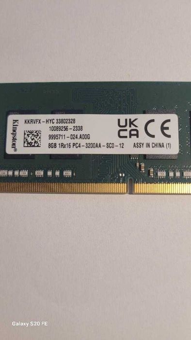 Memorie sodimm Kingston 8GB 1Rx16 DDR4 3200MHz = produs nou/sigilat