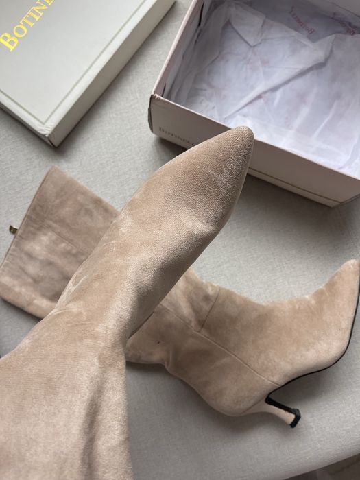 Ботуши велур в бежаво