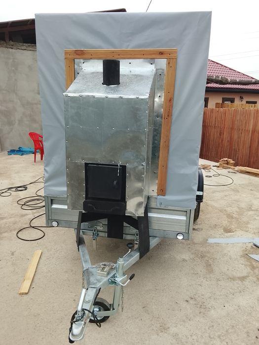 Баня на дровах прицеп