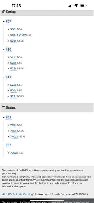 Galerie admisie Bmw f10 f11 f01 f02 f07 e90 e91 lci 3.0d 3.5 4.0d