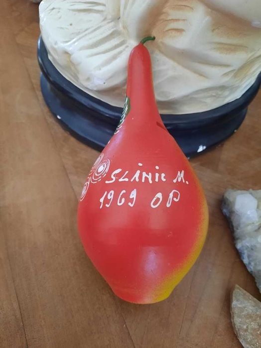 Pușculița din ceramica pictata, suvenir Slanic Moldova 1969