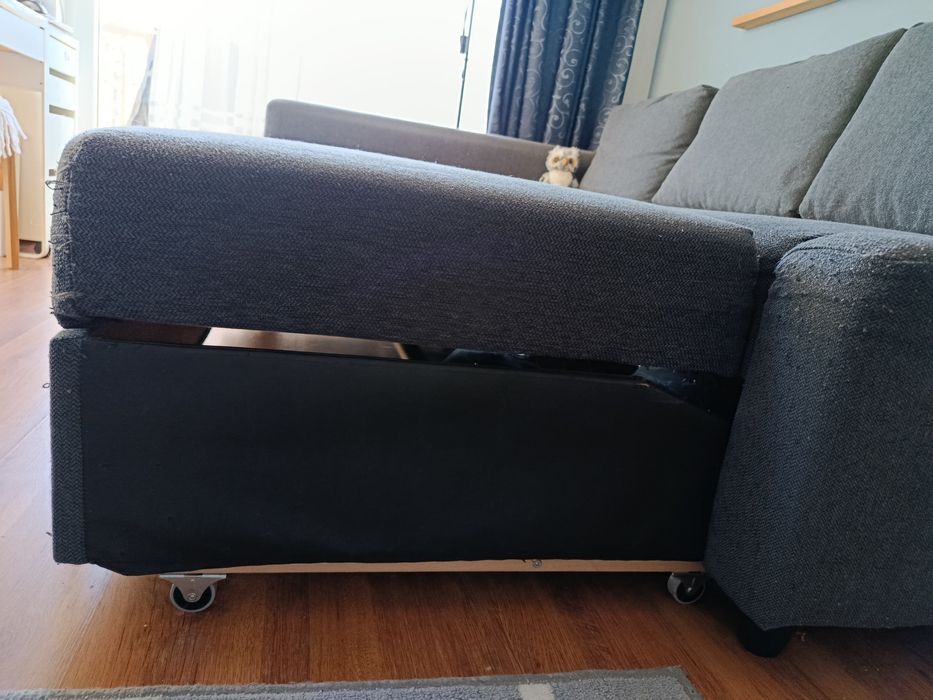 Ъглов разтегателен диван - сив, ИКЕА