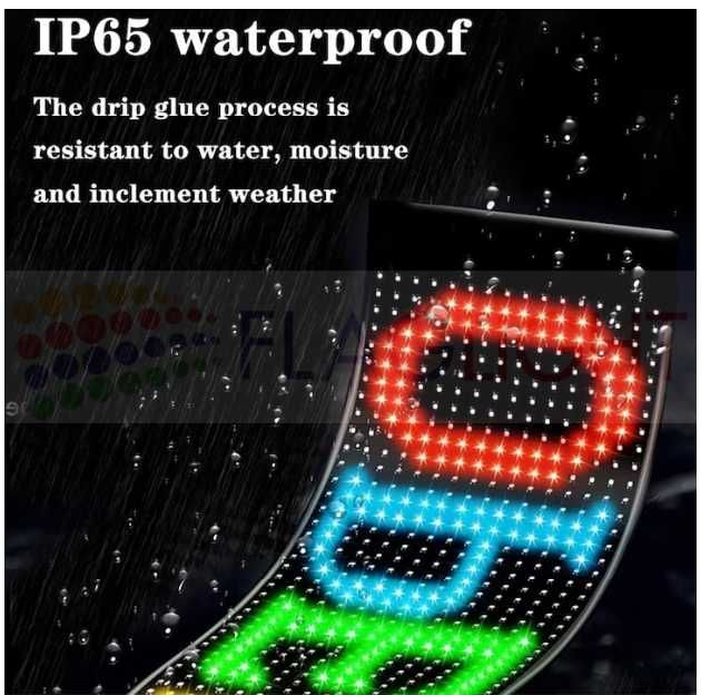 Екран за течаща цветна реклама/текст. Гъвкав, програмируем 192x1330mm
