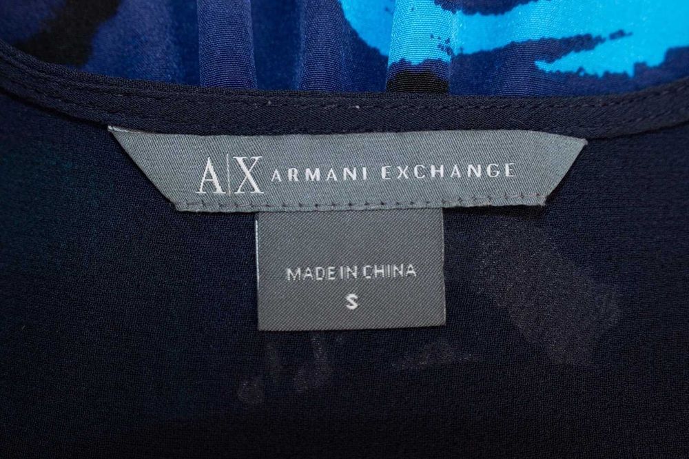 ARMANI EXCHANGE дамска копринена блуза с коланче S