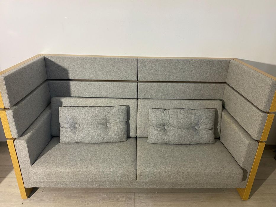 2 Buc. Kinnarps Canapea Design Acustică; Sofa Birou cu Structură Lemn