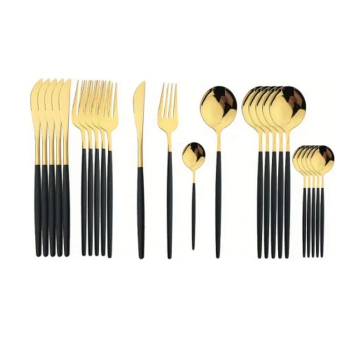 Комплект прибори за хранене от 24 части с луксозен дизайн и магнитна к