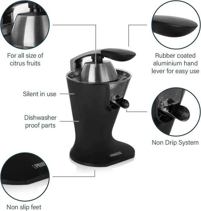 Сокоизстисквачка за цитруси Princess, безшумен мотор, 300W