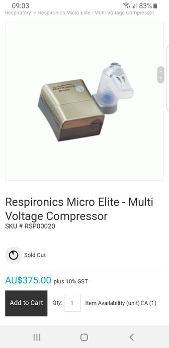 Aerosol portabil Respironics Micro Elite