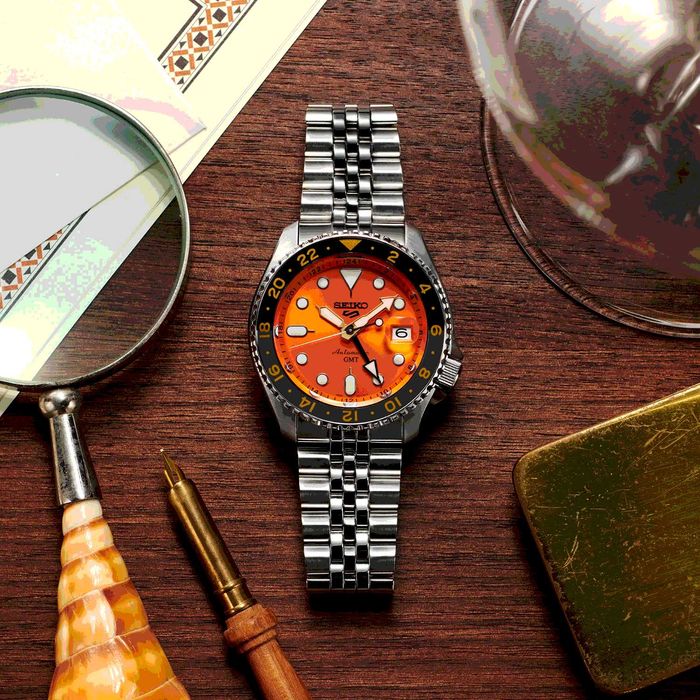 Seiko 5 Diver GMT Orange Dial SSK005