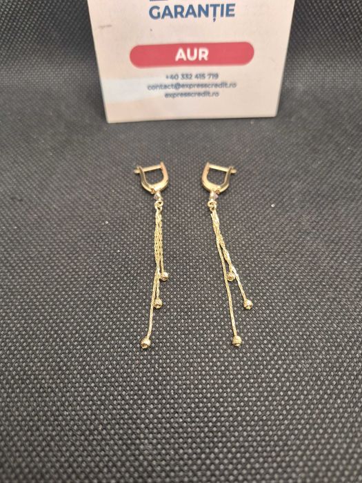 Cercei aur 14K 3.17g (50190.3 Ag11 piata Nicolina) mGarantie 2 ani!