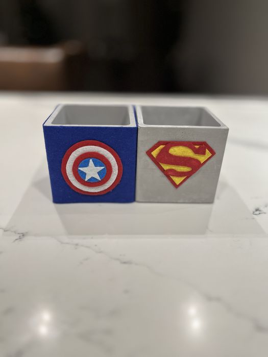 Бетонные кашпо «Супер герои»