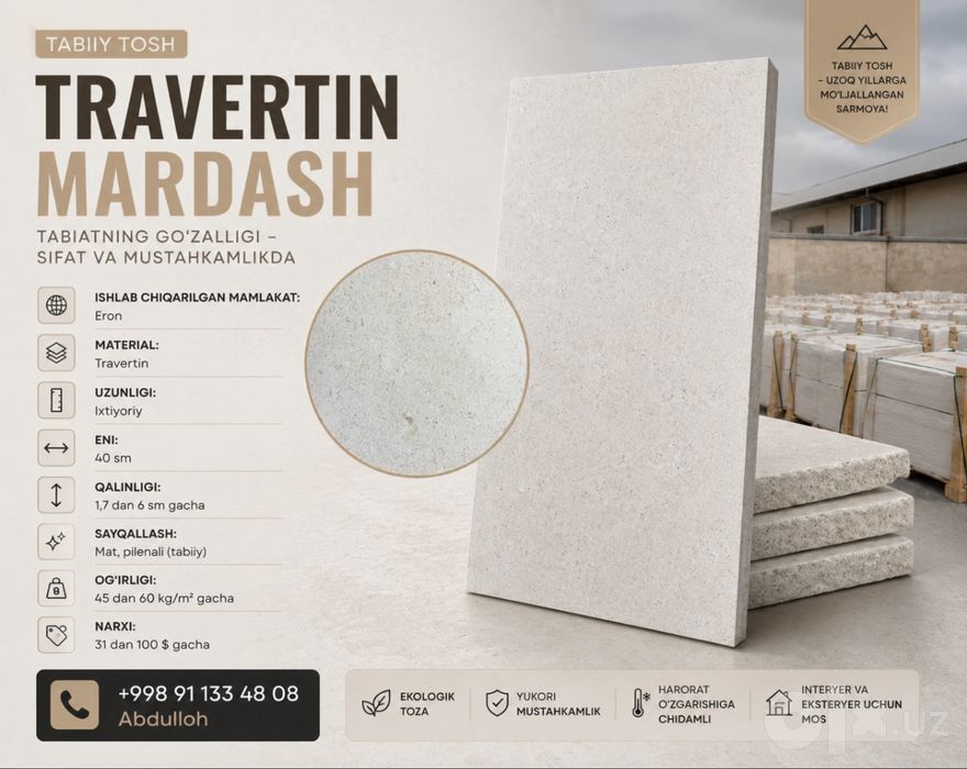 Eron travertin optom narxda, eng premium sifatda
