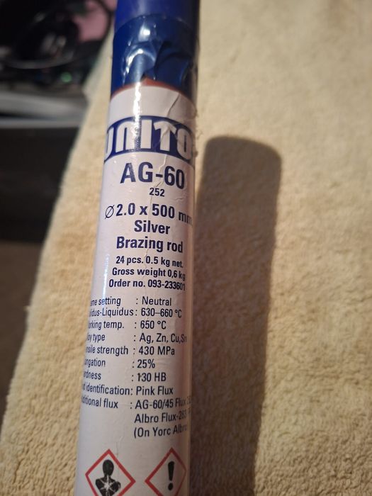 Unitor AG 60 252 2.0 X 500MM 0.5KG – Baghetă cu 55% argint