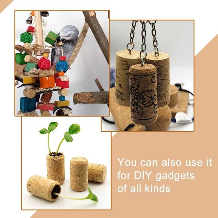 Set 100 dopuri din pluta naturala pentru sticle 2.2 x 3.3 cm