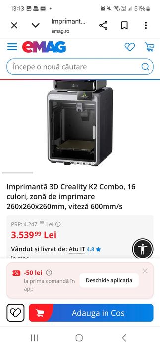 Imprimanta 3D Creality K2 Combo NOUA s