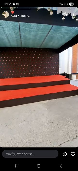 To‘ylar kelin kuyov kuzatish va xar xil tadbirlar uchun  saxna