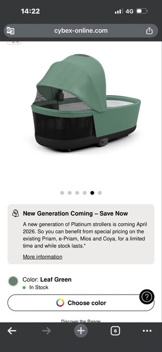 Landou Cybex Priam Platinum Lux leaf green 2025