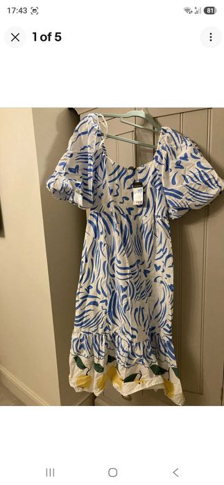 Primark лятна рокля #синьо лято#лимони