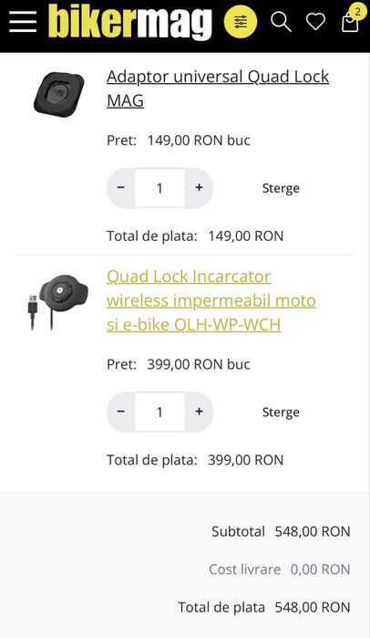 Quadlock Wireless Charger + Mag Adaptor Universal