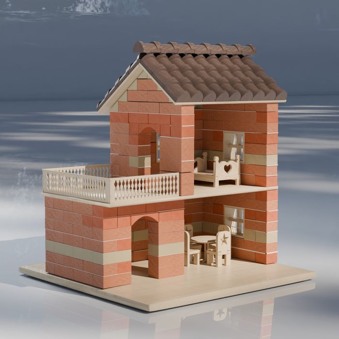 Детски еко конструктор „Eco Villa“ – Дървена куклена къща