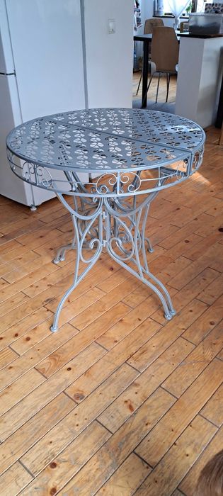 Mese metalice laterale (2 buc), din aluminiu gri metalizat