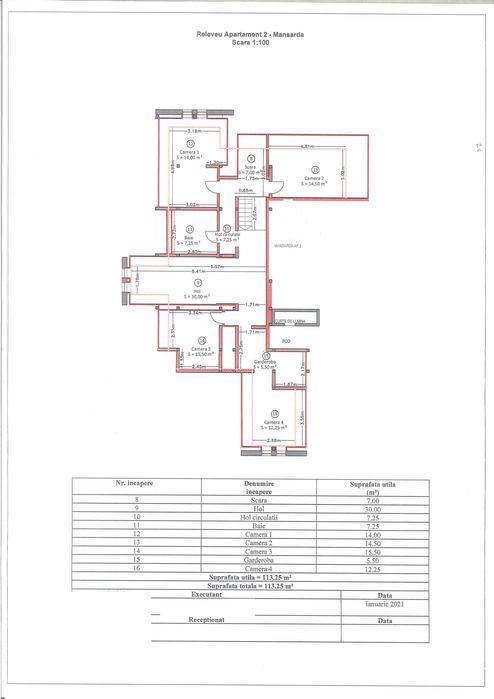 Apartament în vilă, Andrei Muresanu,  185 mp cu terasă și grădină