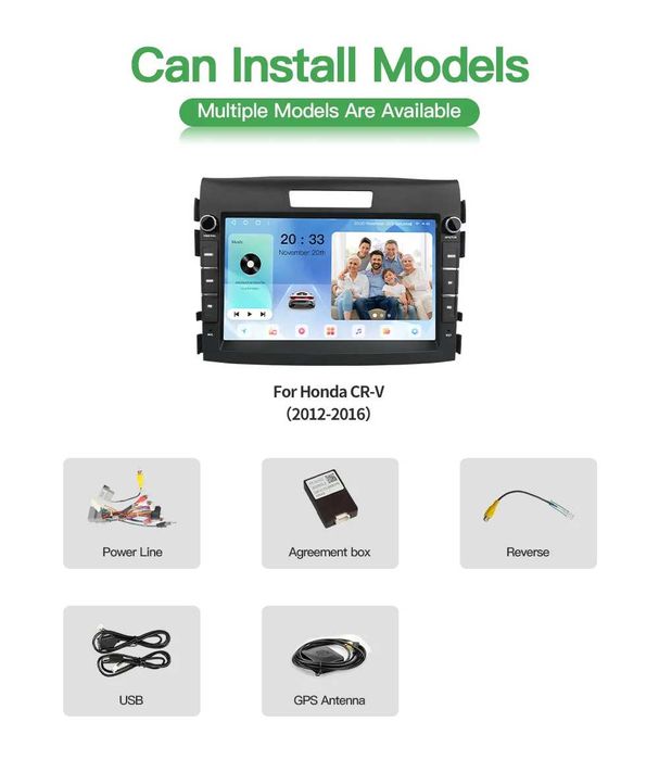 Honda CR-V 2012-2016 година  8” 2-DIN с Android 14, 4/64GB