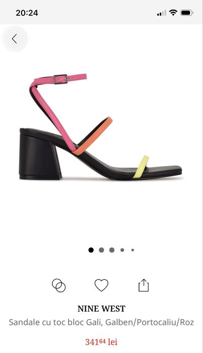 Sandale Nine West noi (nepurtate) marime 37 cu toc gros