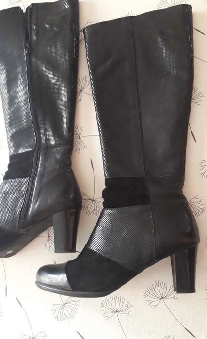 Дамски ботуши ест.кожа и велур