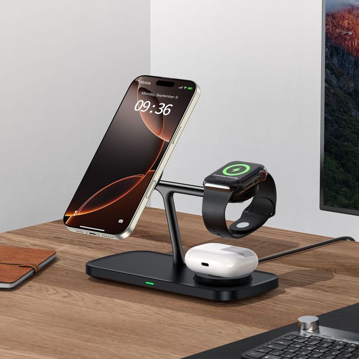 Магнитно Безжично Зарядно 3 в 1 TECH-PROTECT QI15W-A45