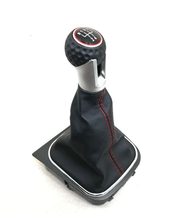 Топка скоростен лост с маншон червен шев VW Golf MK5,MK6, Jetta, EOS