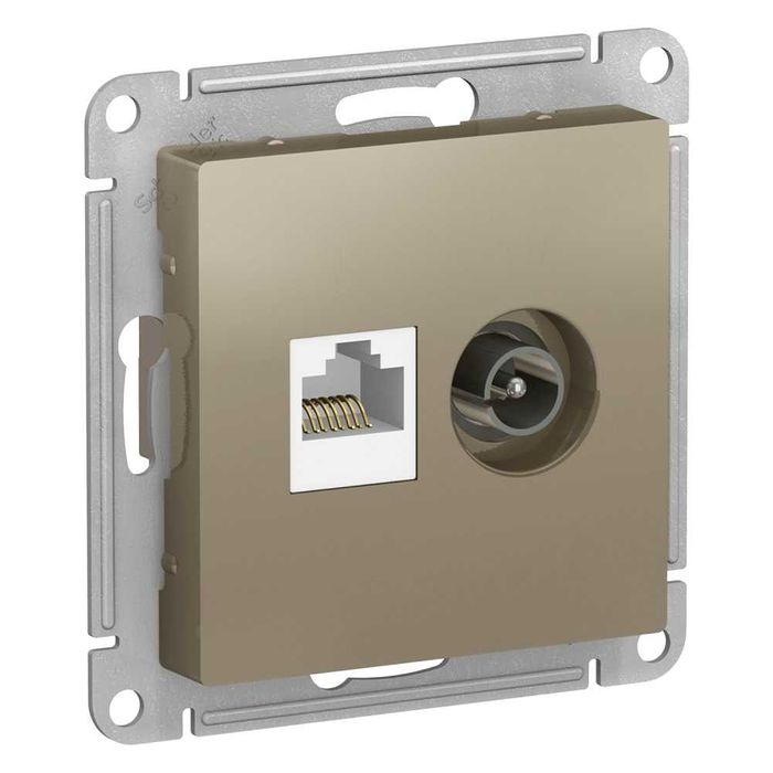 Schneider Electric. AtlasDesign. Розетка двойная TV + RJ45